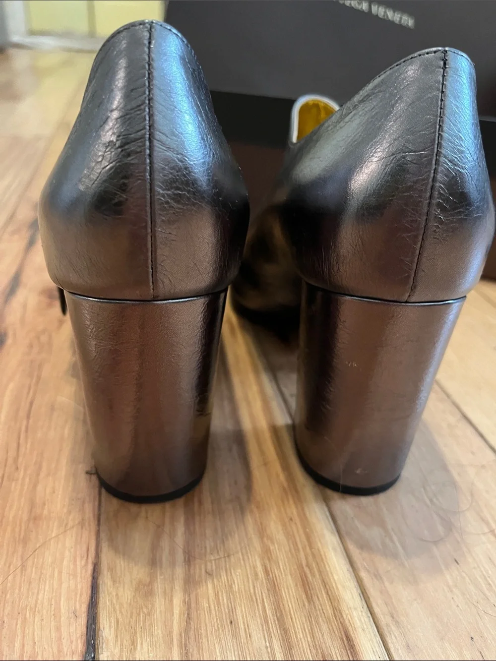 Bottega Veneta Him metal dark grey Leather Zip Derby Shoes